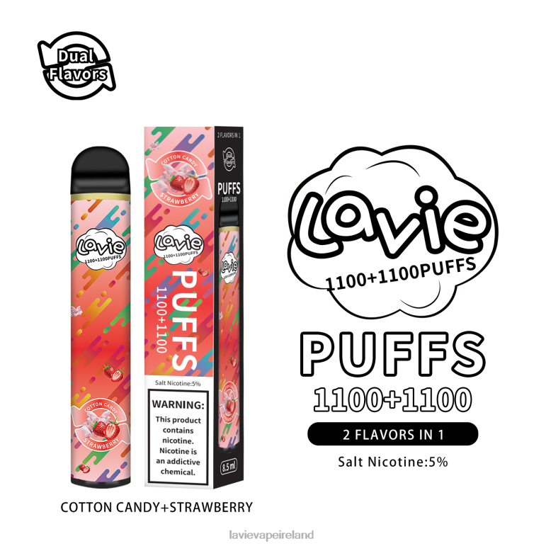 Lavie Vape Ireland - LAVIE BAR Switch 2200 Puffs Cotton Candy/Strawberry H2420293
