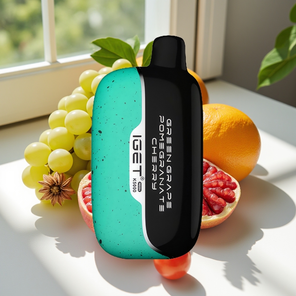 IGET Moon K5000 Disposable Vape - 5000 Puffs, Mesh Coil, Green Grape Pomegranate Cherry