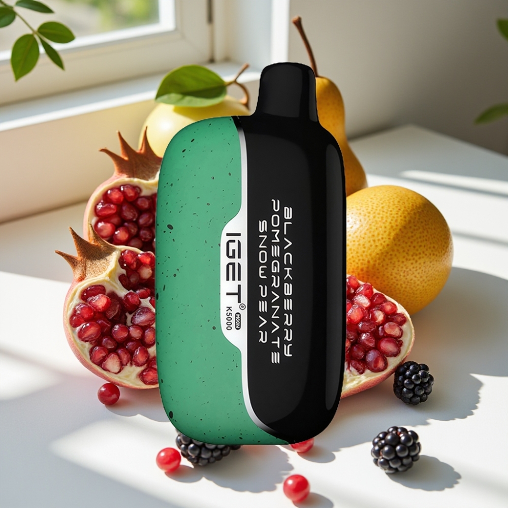 IGET Moon K5000 Puffs Disposable Vape - 5000 Puffs, Mesh Coil, Blackberry Pomegranate Snow Pear