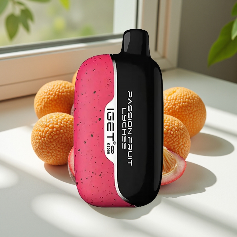 IGET Moon K5000 Puffs Disposable Vape PC Mesh 1.35 Ohm Passion Fruit Lychee