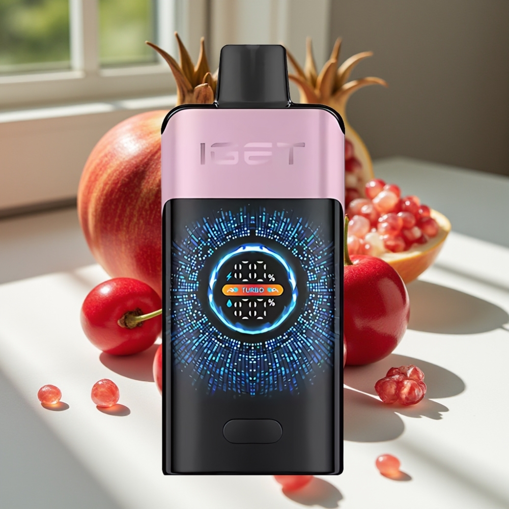 IGET ONE 12000 Puffs Disposable Vape with Turbo Mode, 2700mAh Battery, and Dual Mesh Coil – Cherry Pomegranate