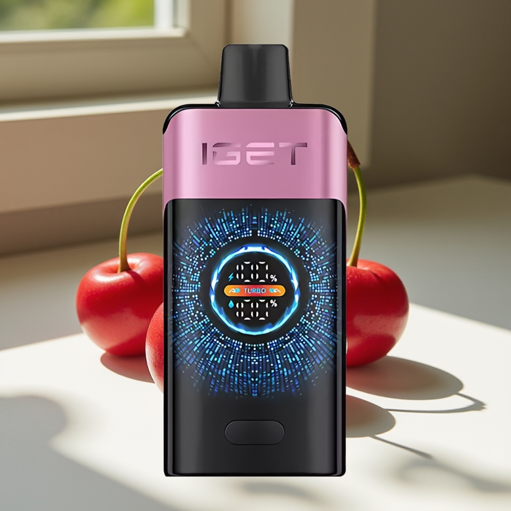 IGET ONE 12000 Puffs Turbo Disposable Vape with Curved Color Screen Cherry Monster