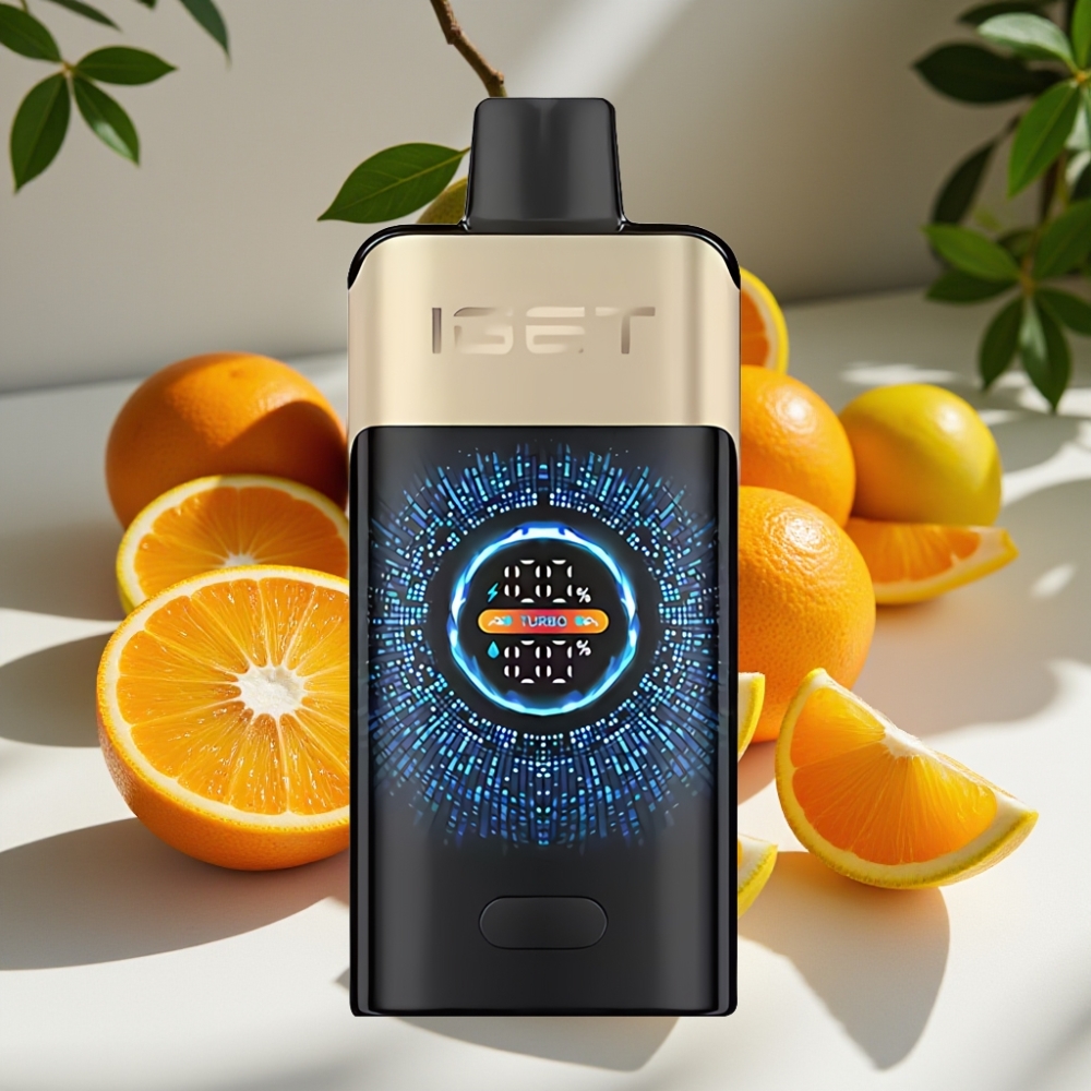 IGET ONE 12000 Puffs Turbo Disposable Vape with Curved Screen & Dual Mesh Coil – Tropical Orange Monster