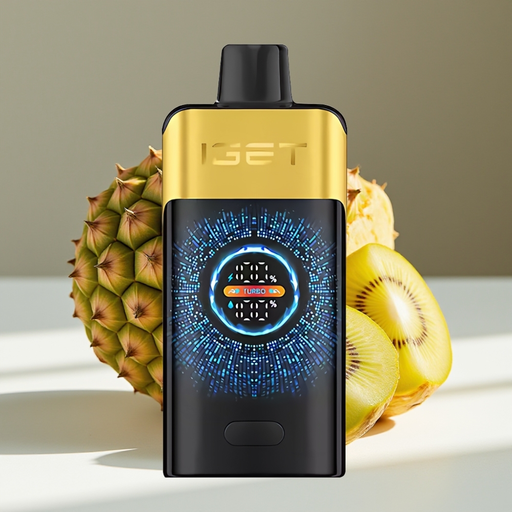 IGET ONE 12000 Puffs Turbo Disposable Vape with Large Curved Screen – Kiwi Pineapple