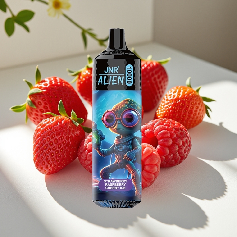 JNR Alien 10000 Puffs Disposable Vape – 850mAh Battery, 20ml E-liquid, RGB LED, Strawberry Raspberry Cherry Ice
