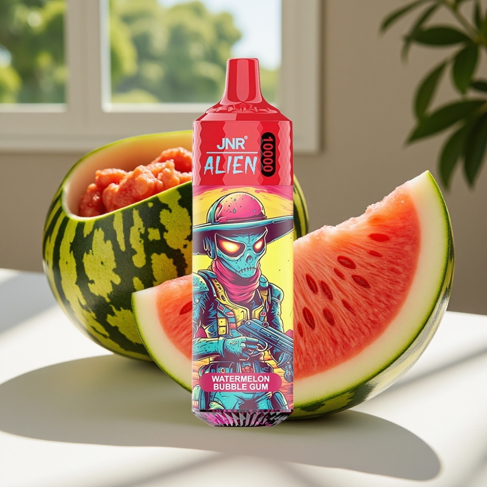 JNR Alien 10000 Puffs Disposable Vape - 850mAh Battery, 20ml E-liquid, RGB LED, Watermelon Bubble Gum