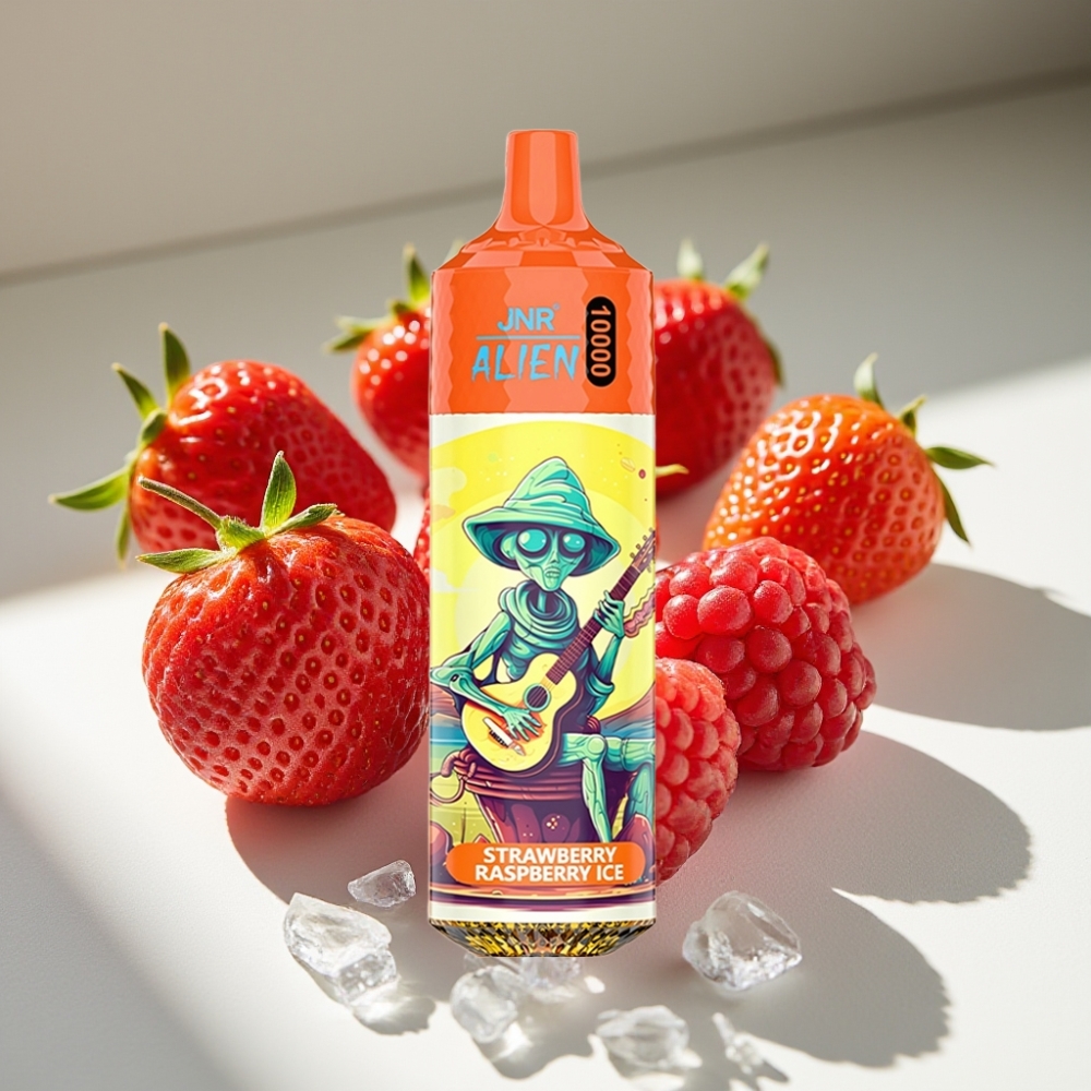 JNR Alien 10000 Puffs Disposable Vape – 850mAh, Mesh Coil, RGB LED, Strawberry Raspberry Ice