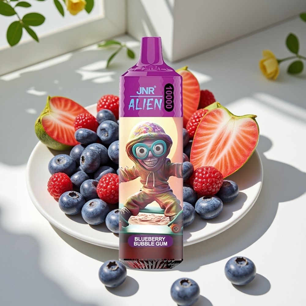 JNR Alien 10000 Puffs Disposable Vape with 850mAh Battery, 20ml E-liquid, and RGB Lights – Blueberry Bubble Gum