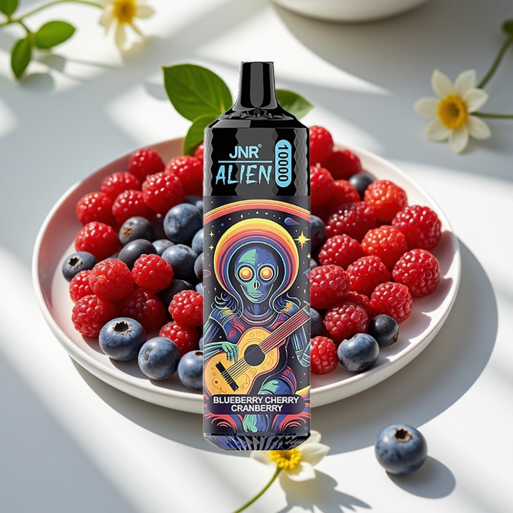 JNR Alien 10000 Puffs Disposable Vape with 850mAh Battery, 20ml E-liquid, and RGB Lights – Blueberry Cherry Cranberry
