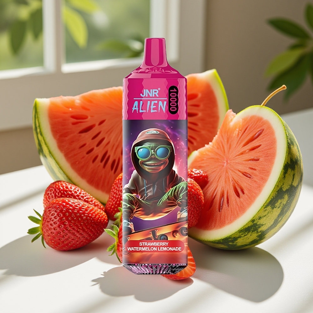 JNR Alien 10000 Puffs Disposable Vape with 850mAh Battery & RGB LED – Strawberry Watermelon Lemonade