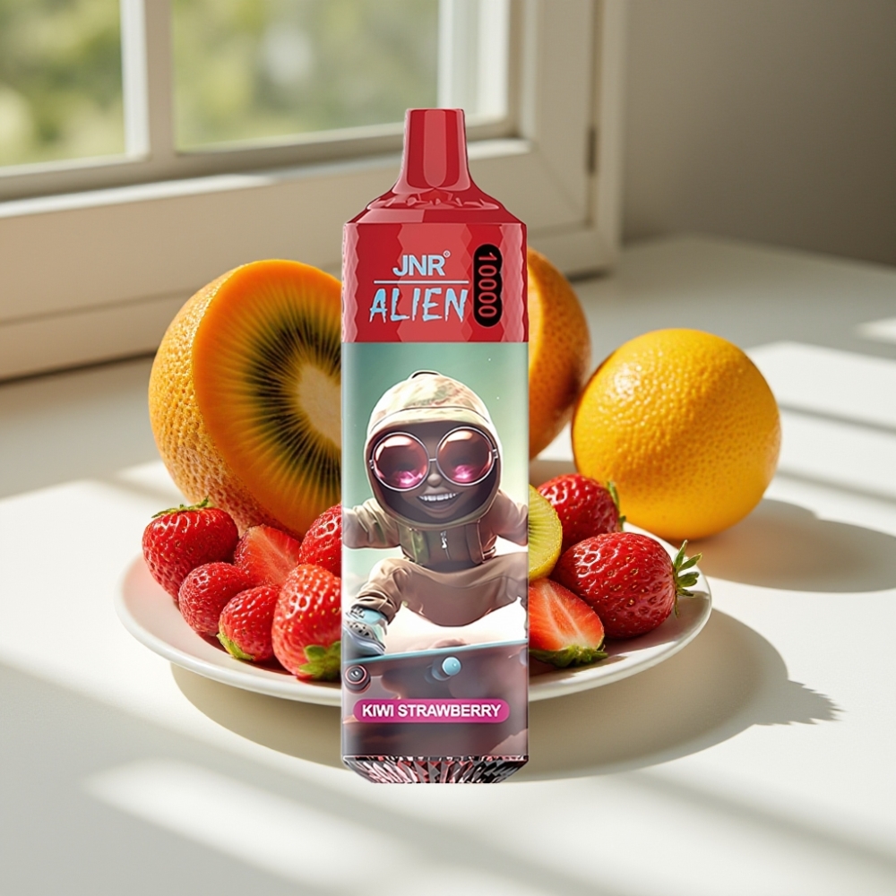 JNR Alien 10000 Puffs Disposable Vape with RGB LED, Type-C Quick Charge, and 20ml E-liquid – Kiwi Strawberry