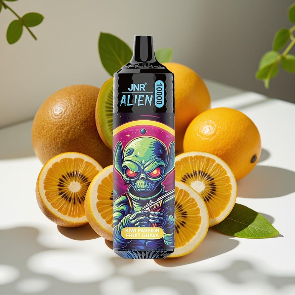 JNR Alien 10000 Puffs Kiwi Passion Fruit Guava 850mAh RGB LED Disposable Vape