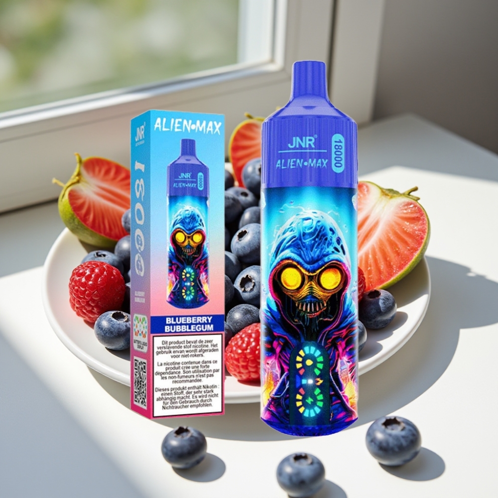 JNR Alien Max 18000 Puffs Dual Mesh Disposable Vape with LED Display Blueberry Bubblegum