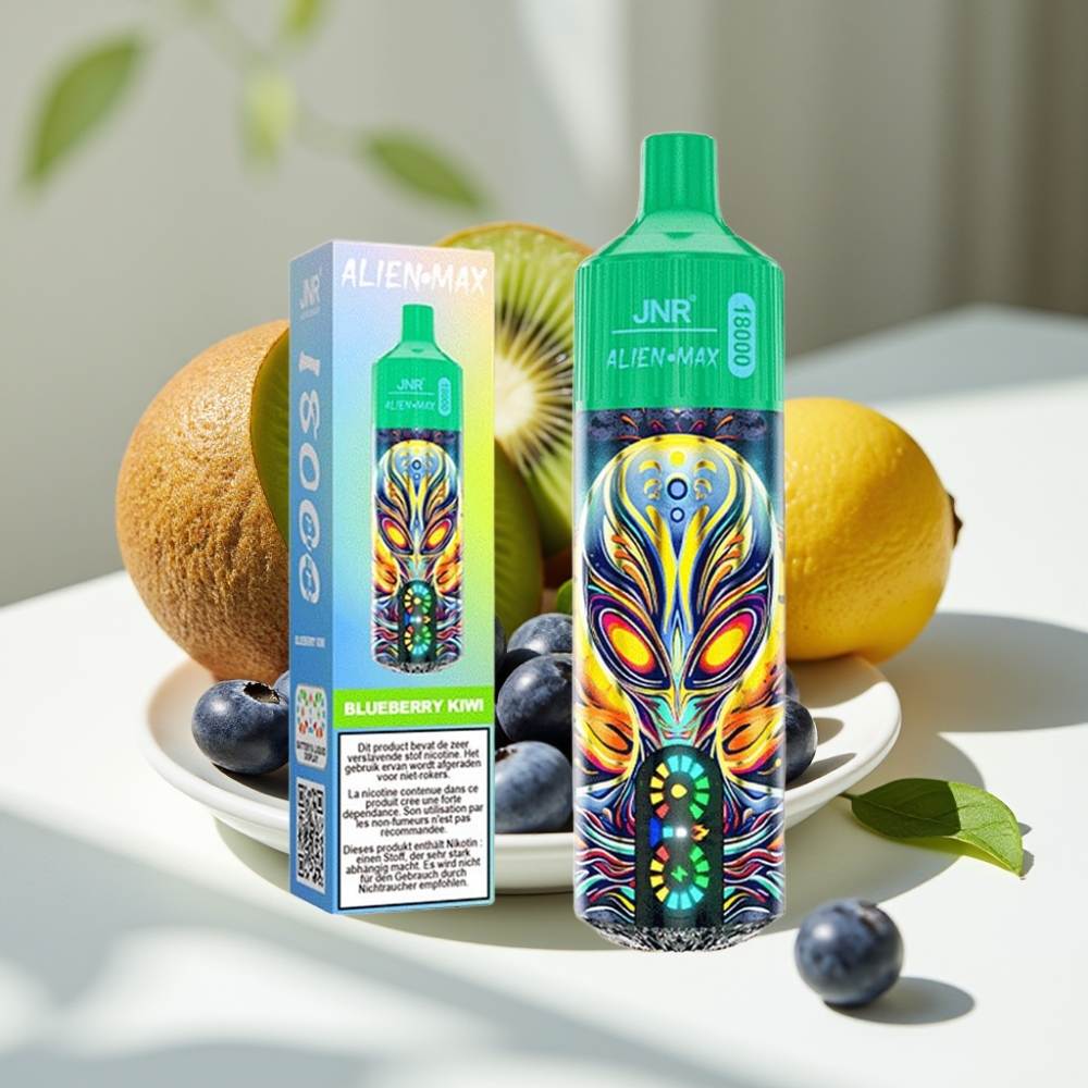 JNR Alien Max 18000 Puffs Dual Mesh Disposable Vape with LED Display Blueberry Kiwi