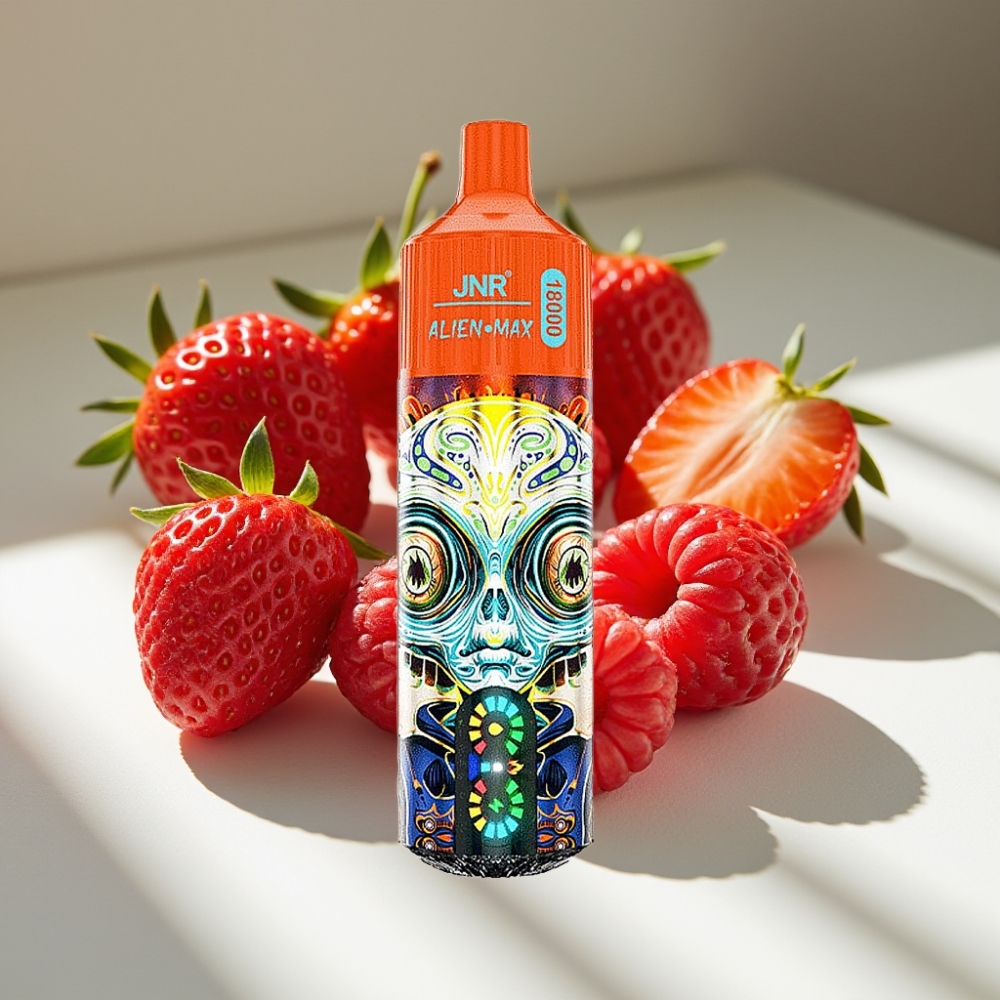 JNR Alien Max 18000 Puffs Dual Mesh Disposable Vape with LED Display Strawberry Raspberry Cherry