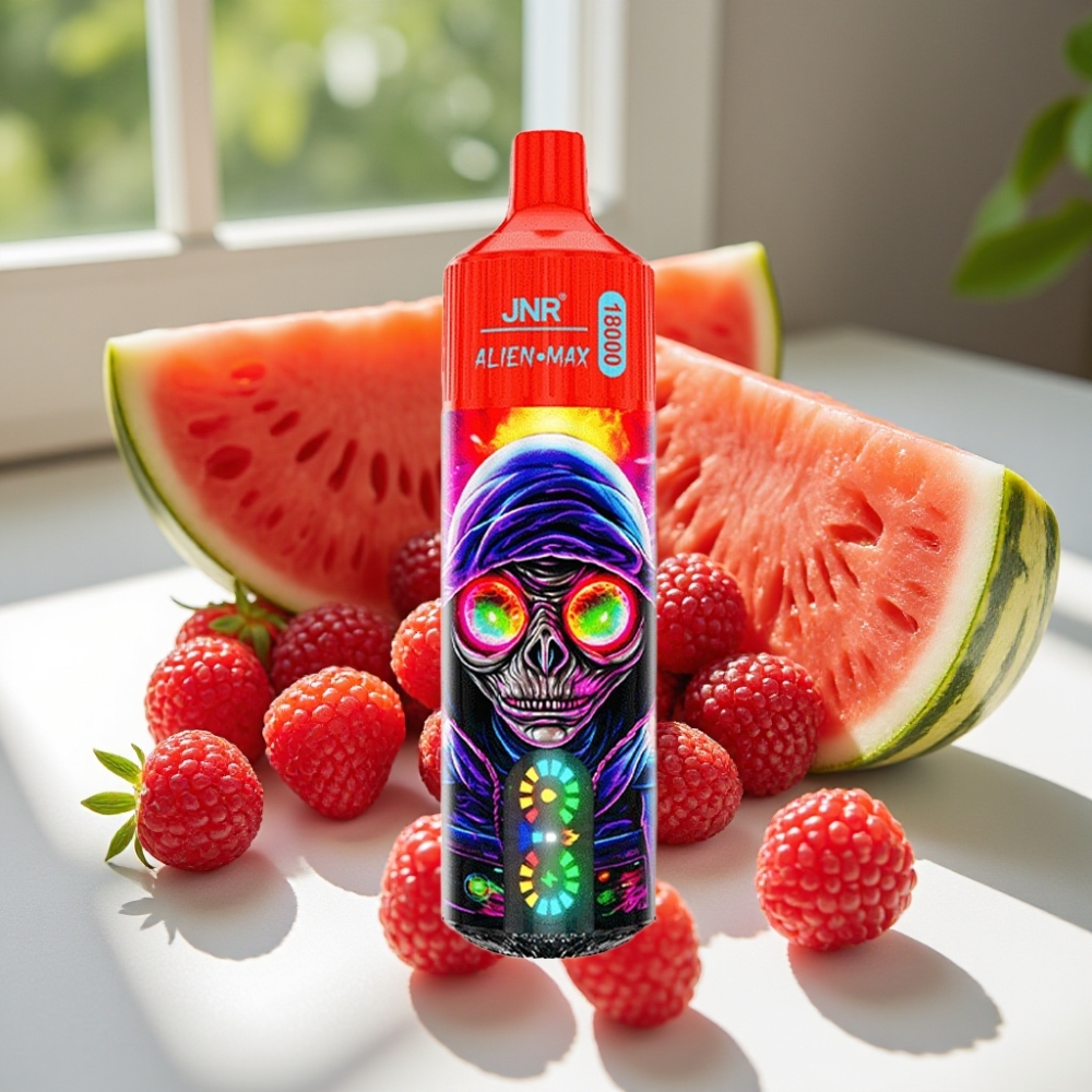JNR Alien Max 18000 Puffs LED Dual Mesh Disposable Vape Raspberry Watermelon Ice