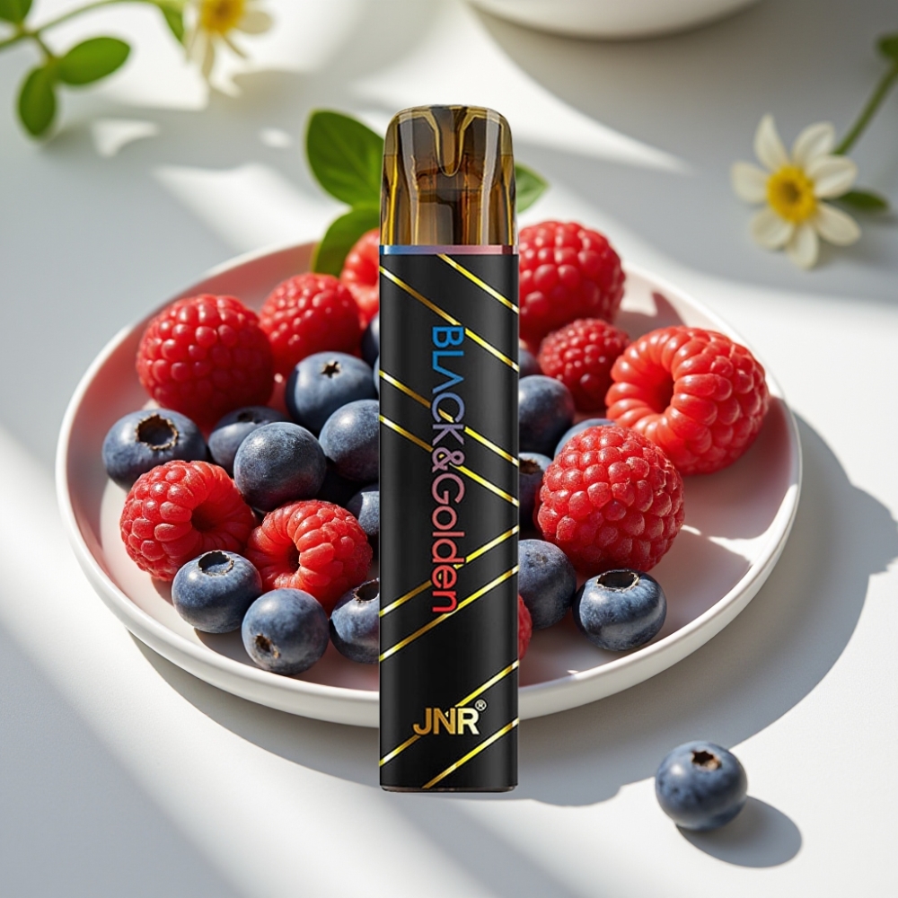 JNR Black&Golden 800 Puffs Disposable Vape – Blueberry Sour Raspberry