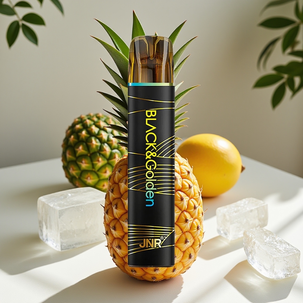 JNR Black&Golden 800 Puffs Disposable Vape Pineapple Ice 2% Nicotine