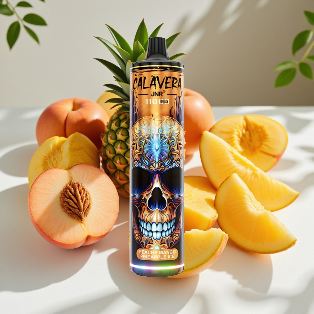 JNR Calavera 11000 Puffs Mesh Disposable Vape Peach Mango Pineapple Ice