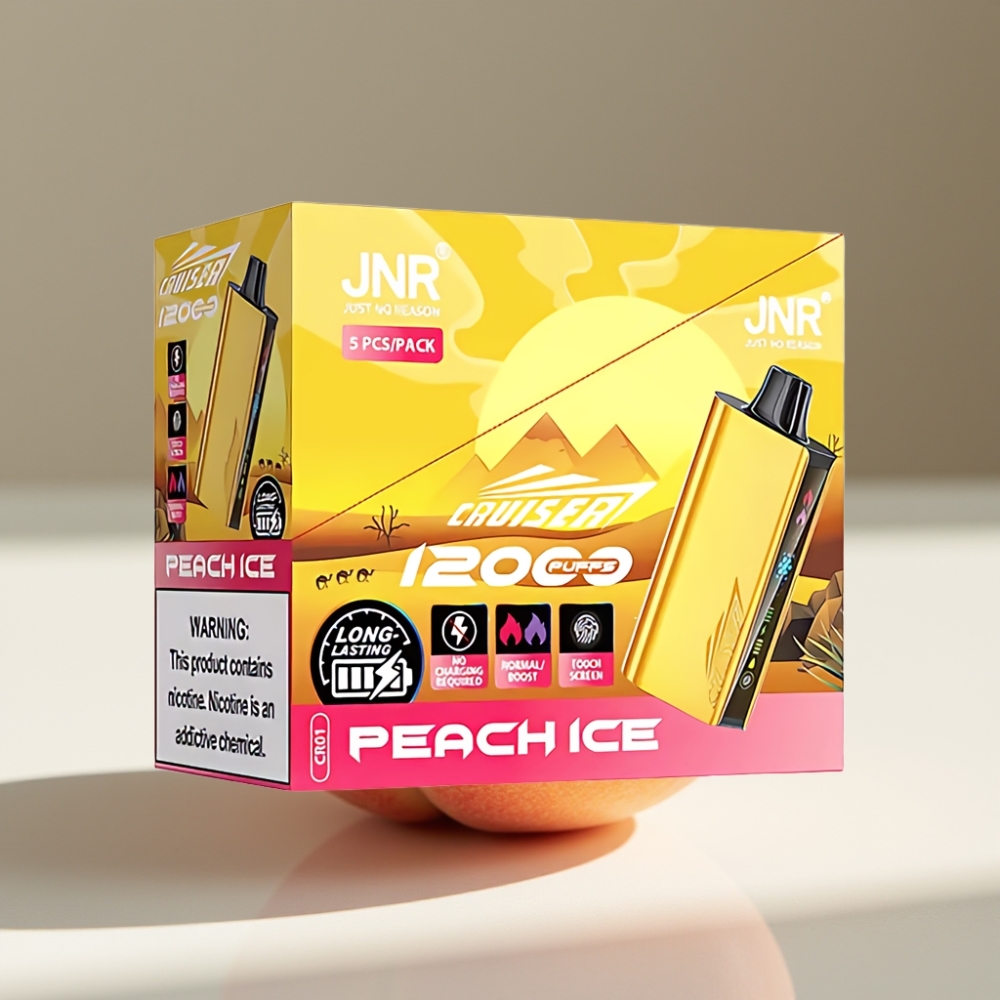 JNR Cruiser 12000 Puffs No-Charge Disposable Vape with 3500mAh Battery & Peach Ice Flavor
