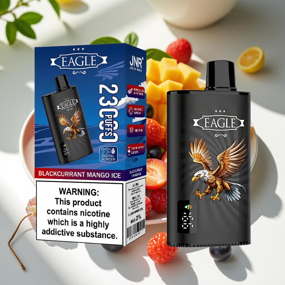 JNR EAGLE Smart 25ml 23000 Puffs Disposable Vape with Digital Screen & Adjustable Airflow Blackcurrant Mango Ice