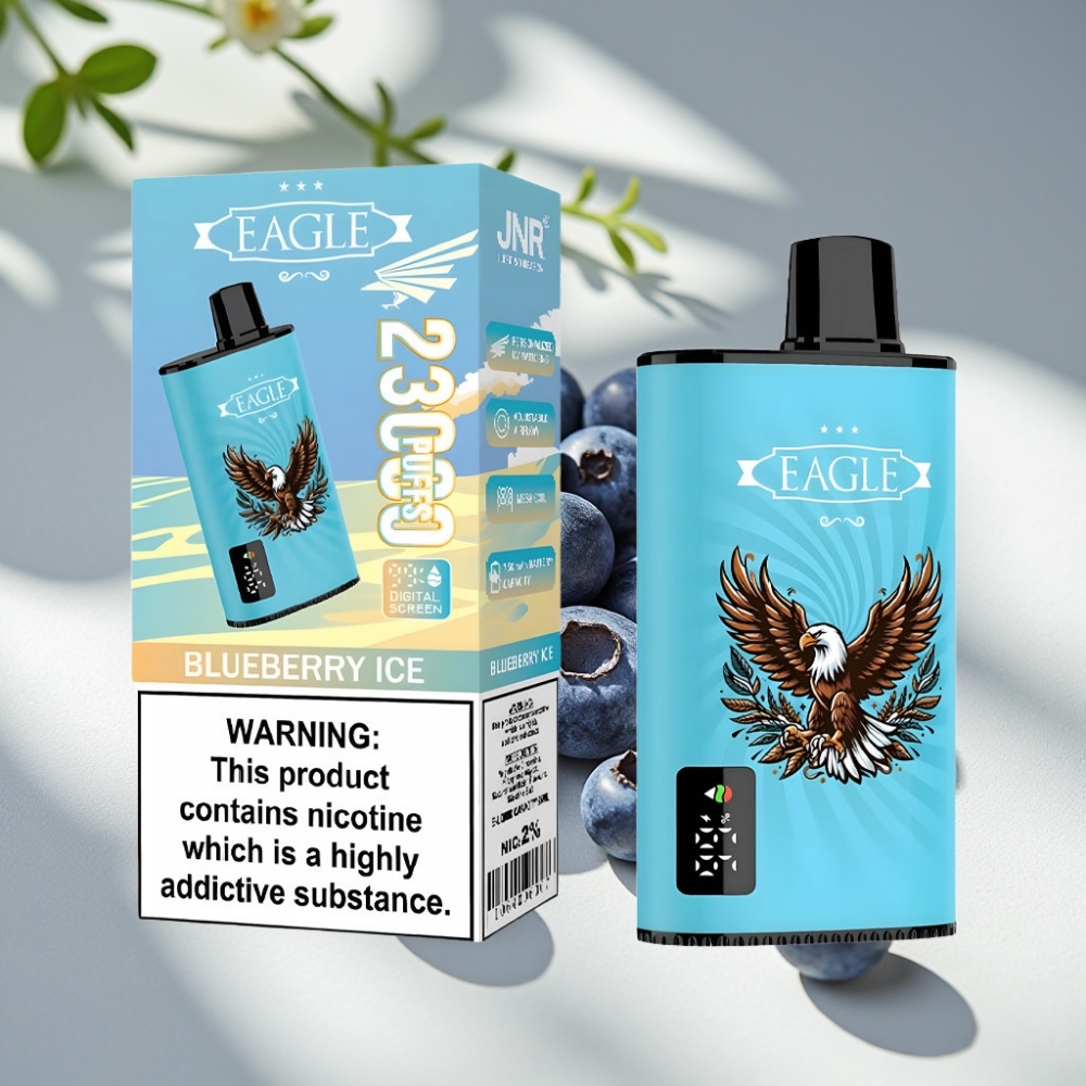 JNR EAGLE Smart 25ml 23000 Puffs Disposable Vape with Digital Screen & Adjustable Airflow Blueberry Ice