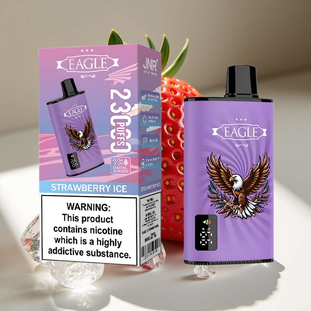 JNR EAGLE Smart 25ml 23000 Puffs Disposable Vape with Digital Screen & Adjustable Airflow Strawberry Ice