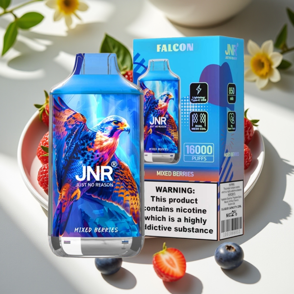 JNR Falcon 16000 Puffs 22ml Dual Mesh Disposable Vape Mixed Berries