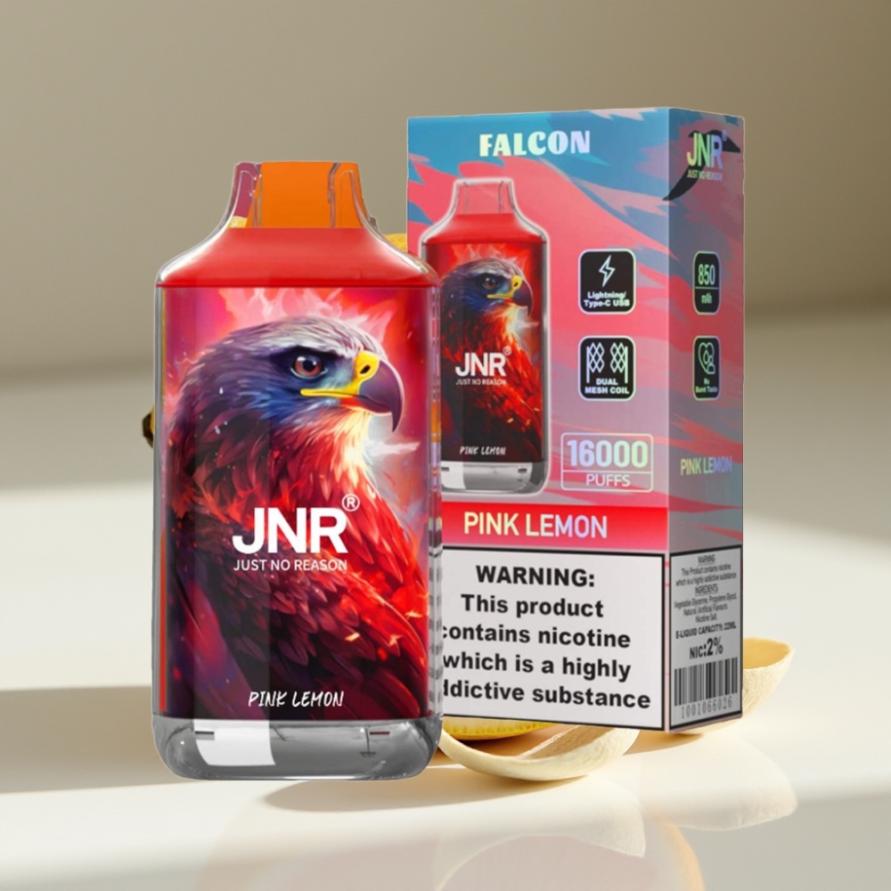 JNR Falcon 16000 Puffs 22ml Dual Mesh Disposable Vape Pink Lemon