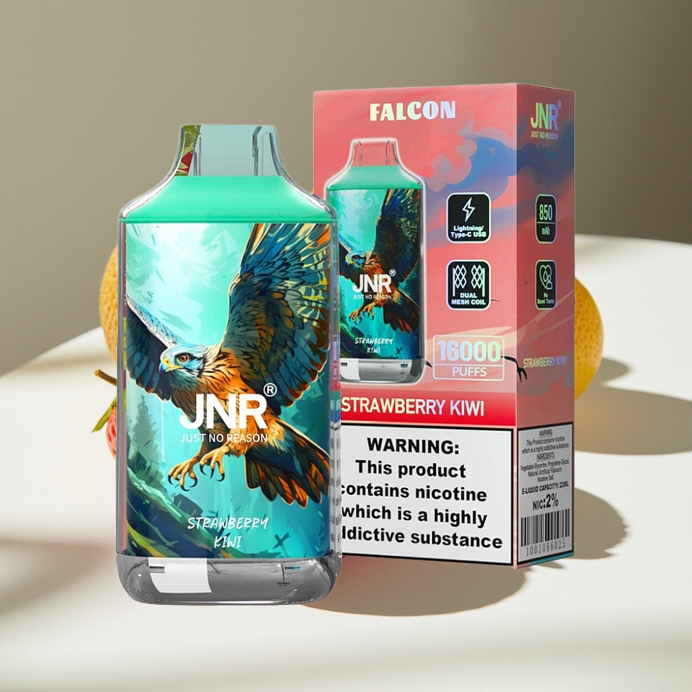 JNR Falcon 16000 Puffs 22ml Dual Mesh Disposable Vape Strawberry Kiwi