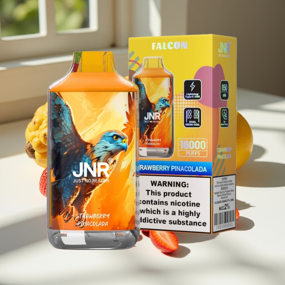 JNR Falcon 16000 Puffs 22ml Dual Mesh Disposable Vape Strawberry Pina Colada