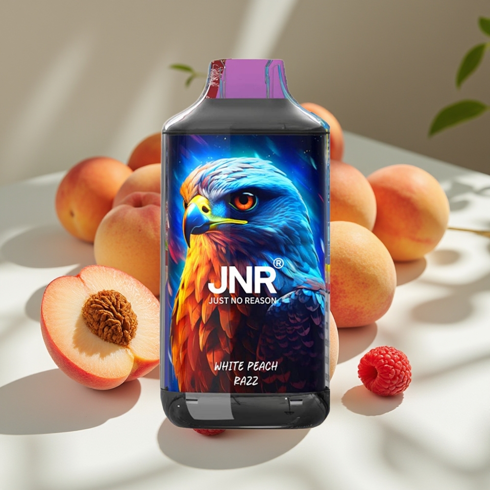 JNR Falcon 16000 Puffs 22ml Dual Mesh Disposable Vape White Peach Razz