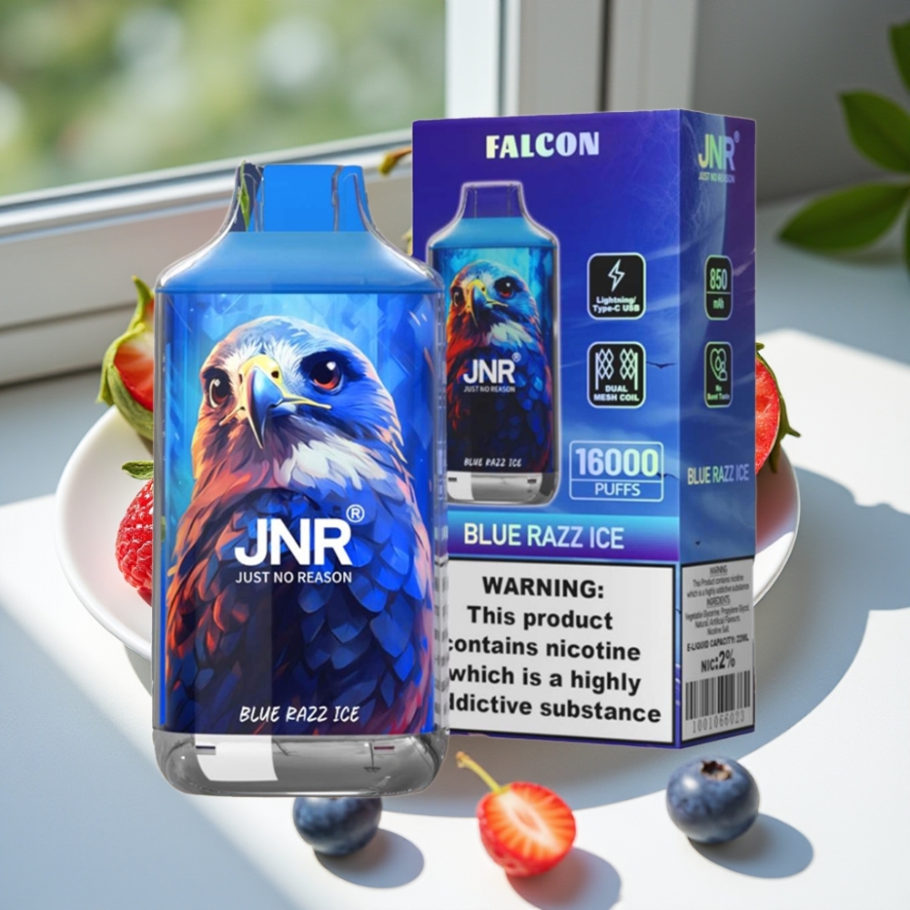 JNR Falcon 16000 Puffs Dual Mesh 22ml Disposable Vape Blue Razz Ice