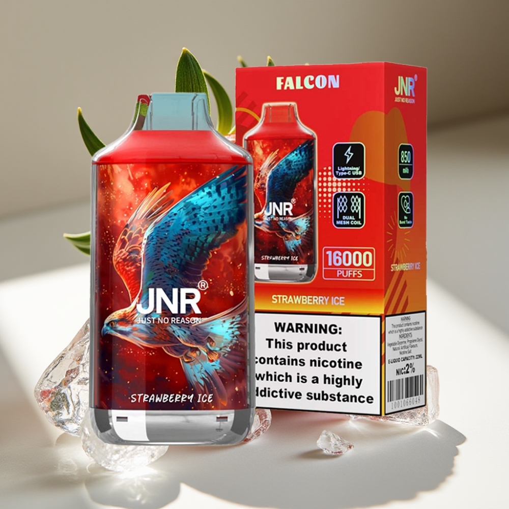 JNR Falcon 16000 Puffs Dual Mesh 22ml Strawberry Ice Disposable Vape