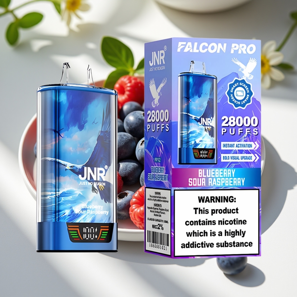 JNR Falcon Pro 28000 Disposable Vape – 30ml, 950mAh, Dual Mesh, Blueberry Sour Raspberry