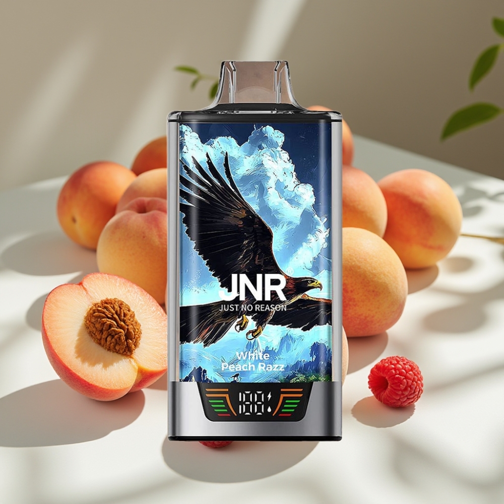 JNR Falcon Pro 28000 Disposable Vape - 30ml, 950mAh, Dual Mesh, White Peach Razz