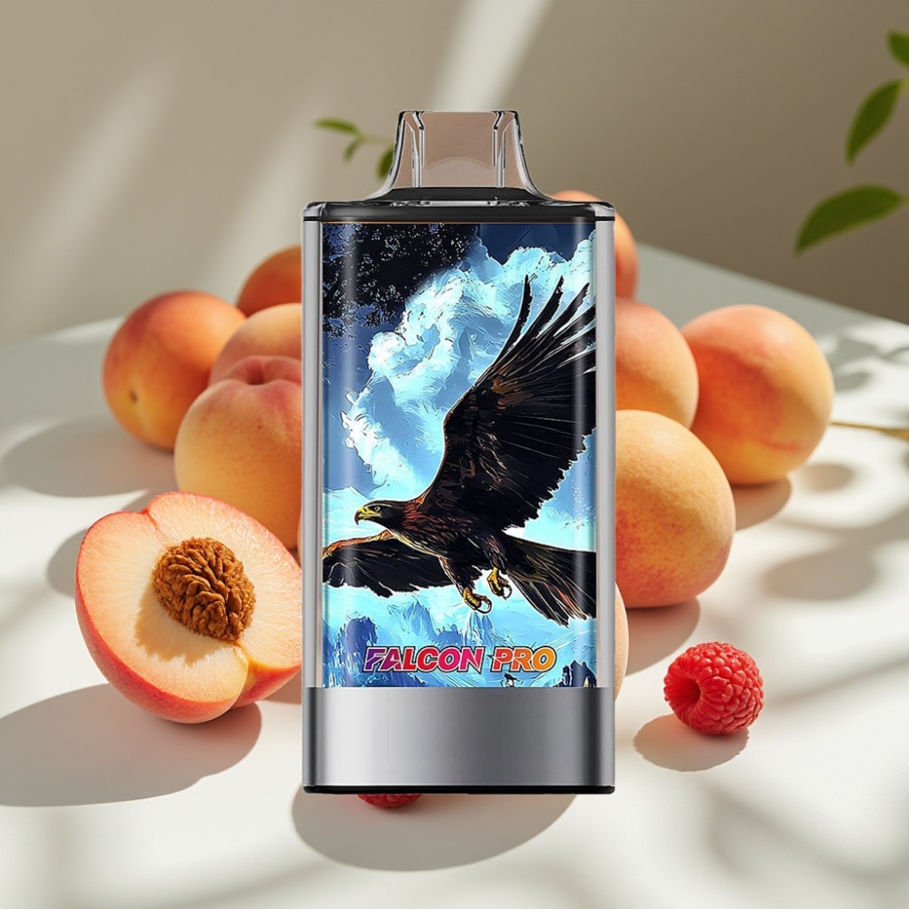 JNR Falcon Pro 28000 Disposable Vape - 30ml, 950mAh, Dual Mesh, White Peach Razz