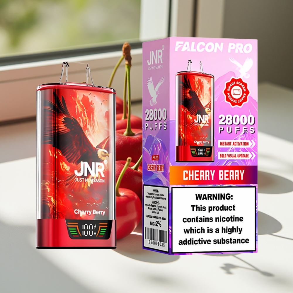 JNR Falcon Pro 28000 Disposable Vape Cherry Berry – 30ml, 950mAh, Dual Mesh Coil