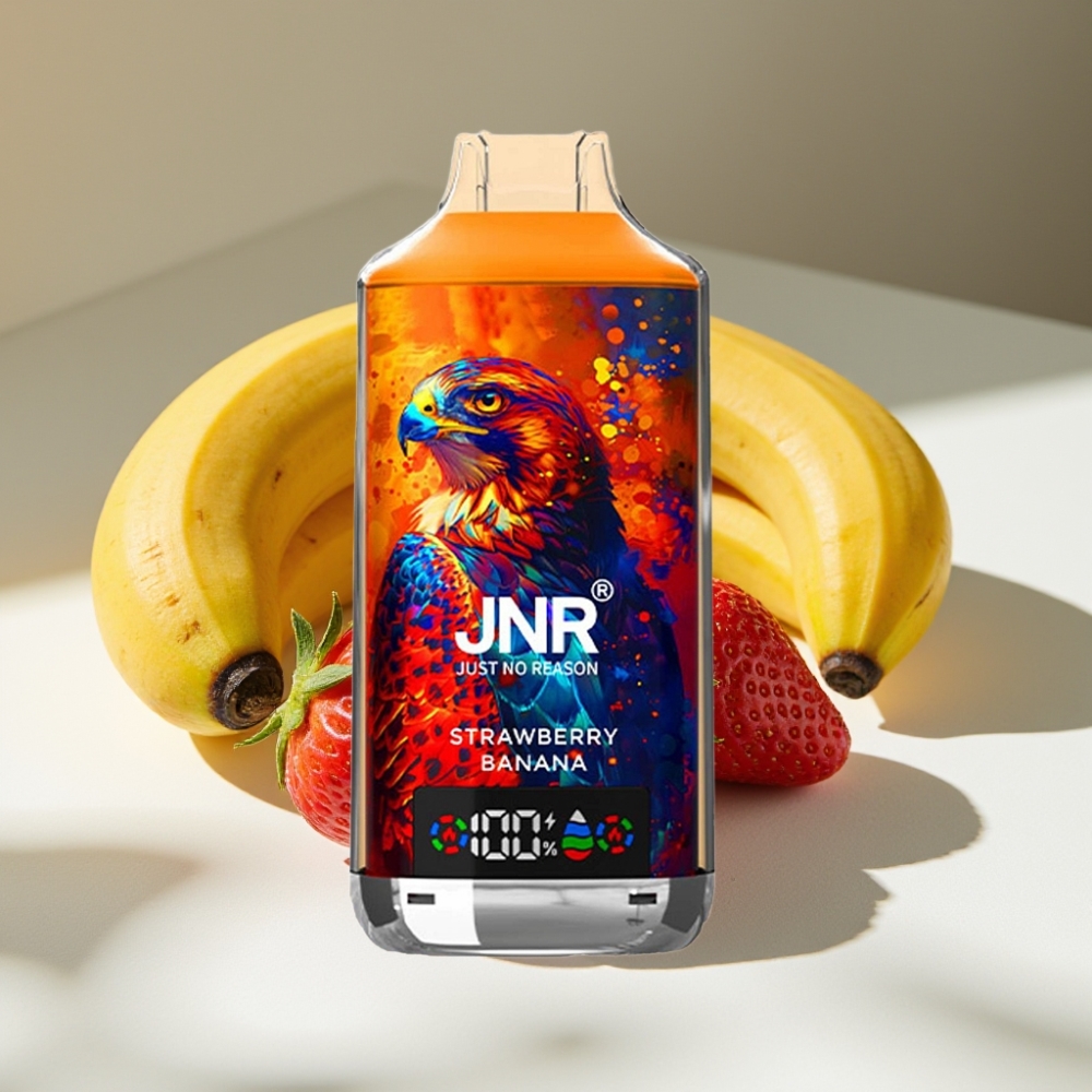JNR Falcon X 18000 Puffs Disposable Vape – 750mAh Battery, 24ml E-liquid, Dual Mesh Coil, Type-C Quick Charge, Strawberry Banana