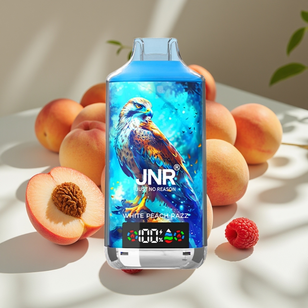 JNR Falcon X 18000 Puffs Dual Mesh Disposable Vape White Peach Razz