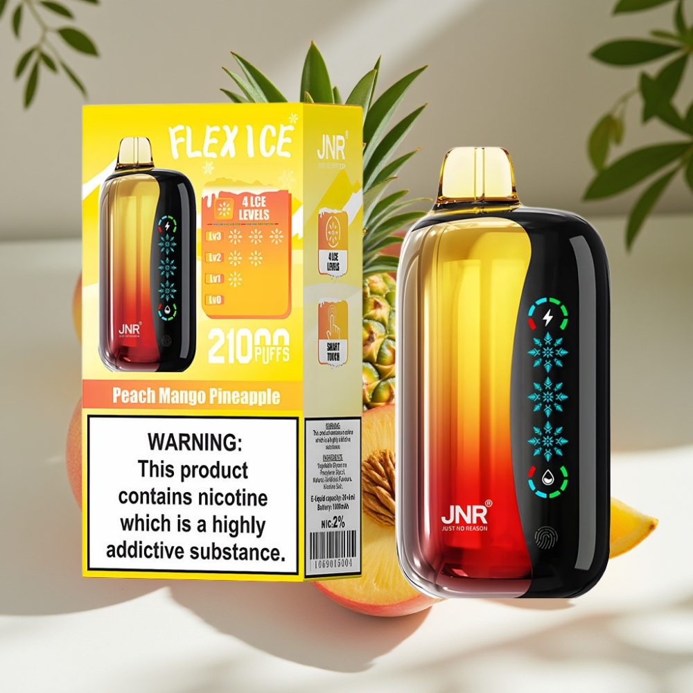 JNR Flex Ice 21000 Puffs Adjustable Airflow Disposable Vape Peach Mango Pineapple
