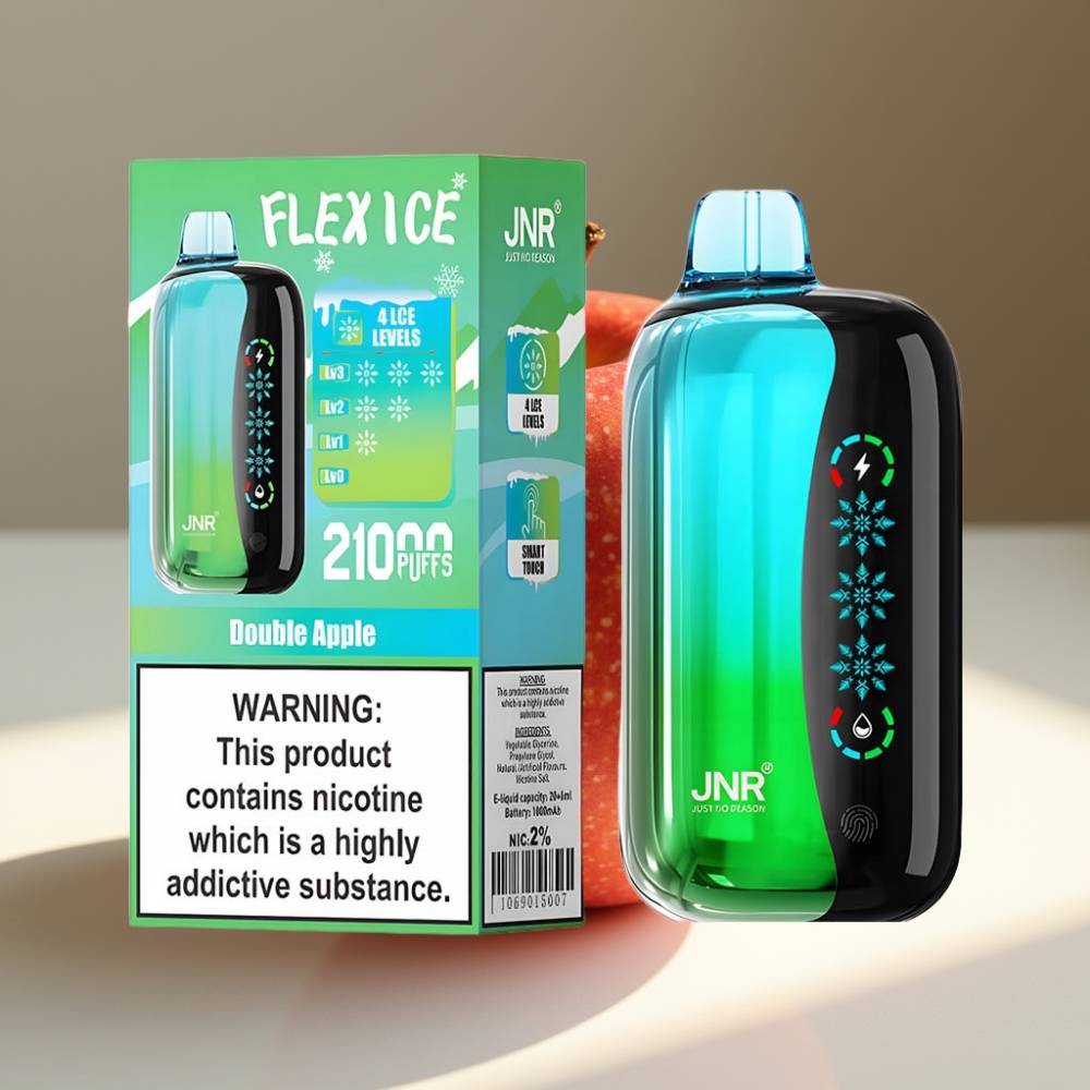 JNR Flex Ice 21000 Puffs Touch Screen Adjustable Airflow Disposable Vape Double Apple