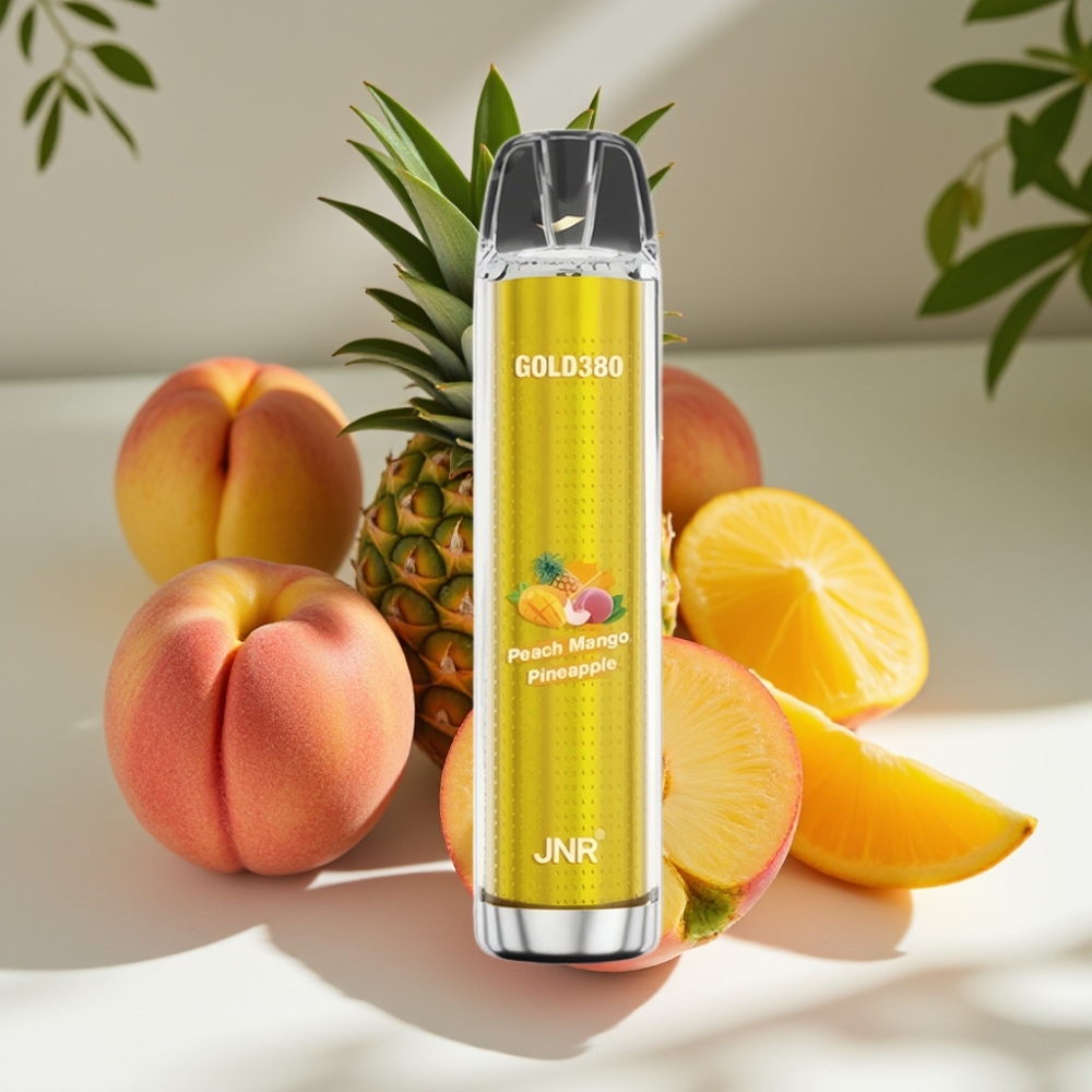 JNR Glod380 6000 Puffs 13ml Disposable Vape Peach Mango Pineapple