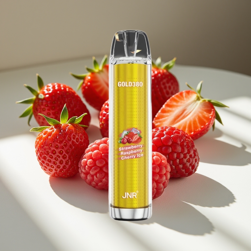 JNR Glod380 6000 Puffs 13ml Mesh Disposable Vape Strawberry Raspberry