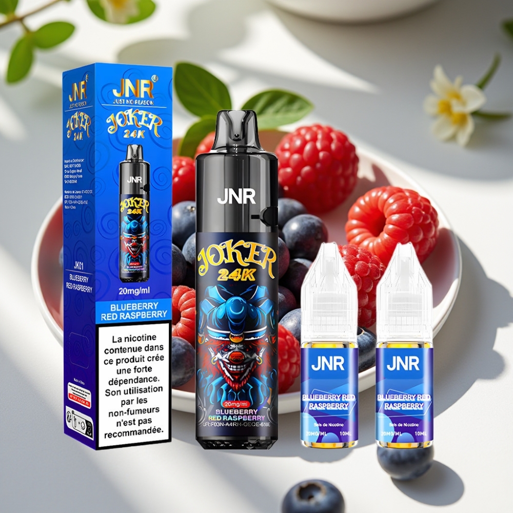JNR Joker 24K Puffs Refillable Disposable Vape with 800mAh Battery & Type-C Charging - Blueberry Red Raspberry