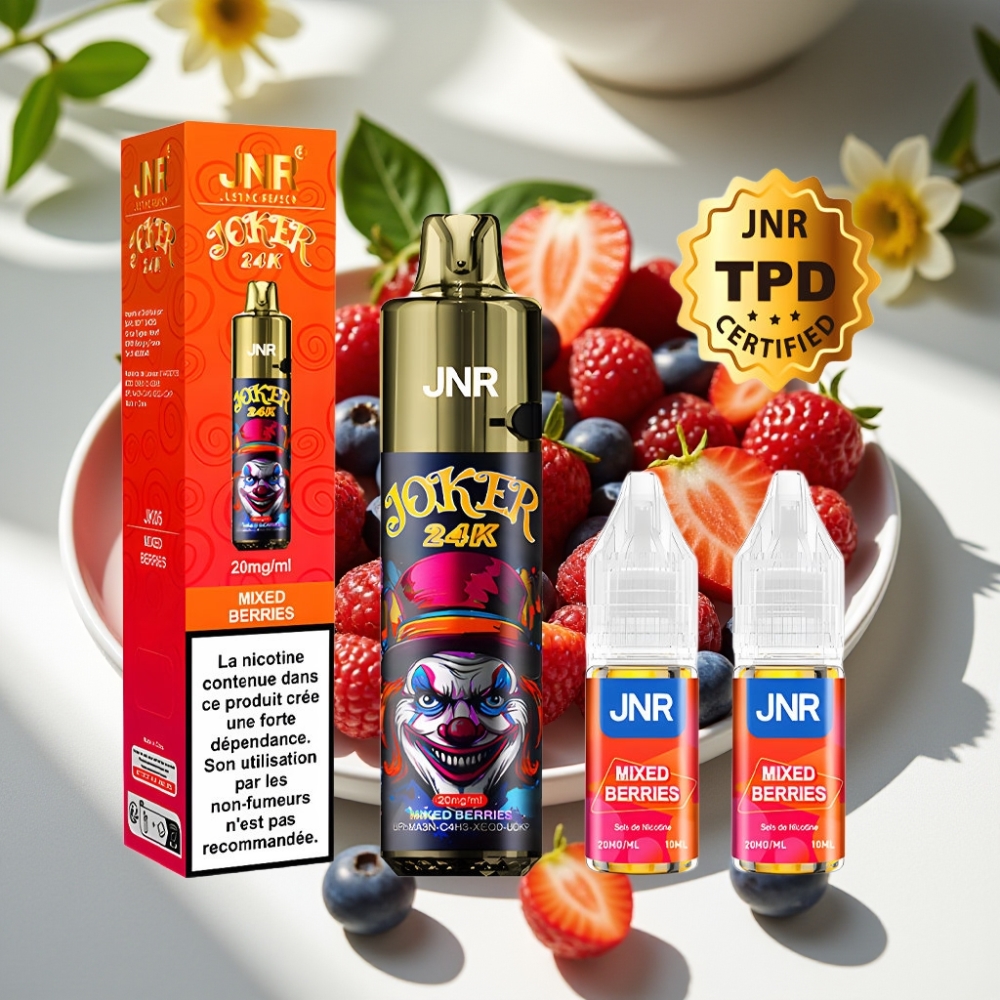 JNR Joker 24K Puffs Refillable Disposable Vape with 800mAh Battery & Type-C Charging - Mixed Berries