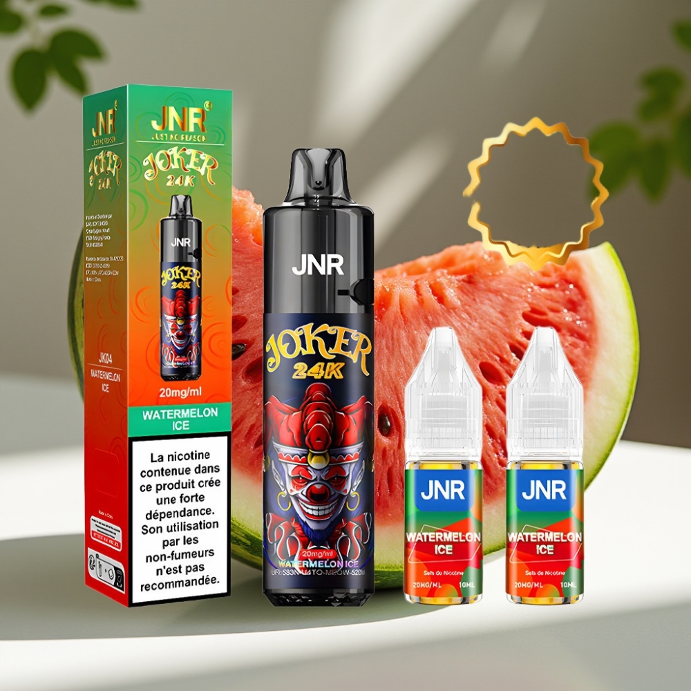 JNR Joker 24K Puffs Refillable Disposable Vape with 800mAh Battery & Type-C Charging – Watermelon Ice