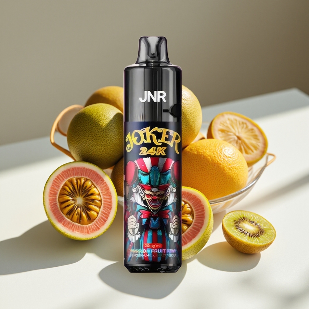 JNR Joker 24K Puffs Refillable Disposable Vape with 800mAh & Type-C Charging - Passion Fruit Kiwi