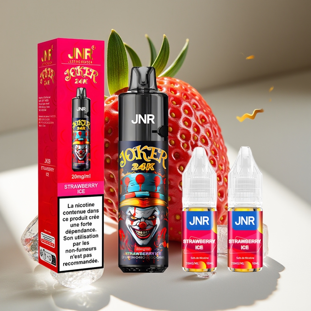 JNR Joker 24K Refillable Pod Disposable Vape with 800mAh Battery & Type-C Charging - Strawberry Ice