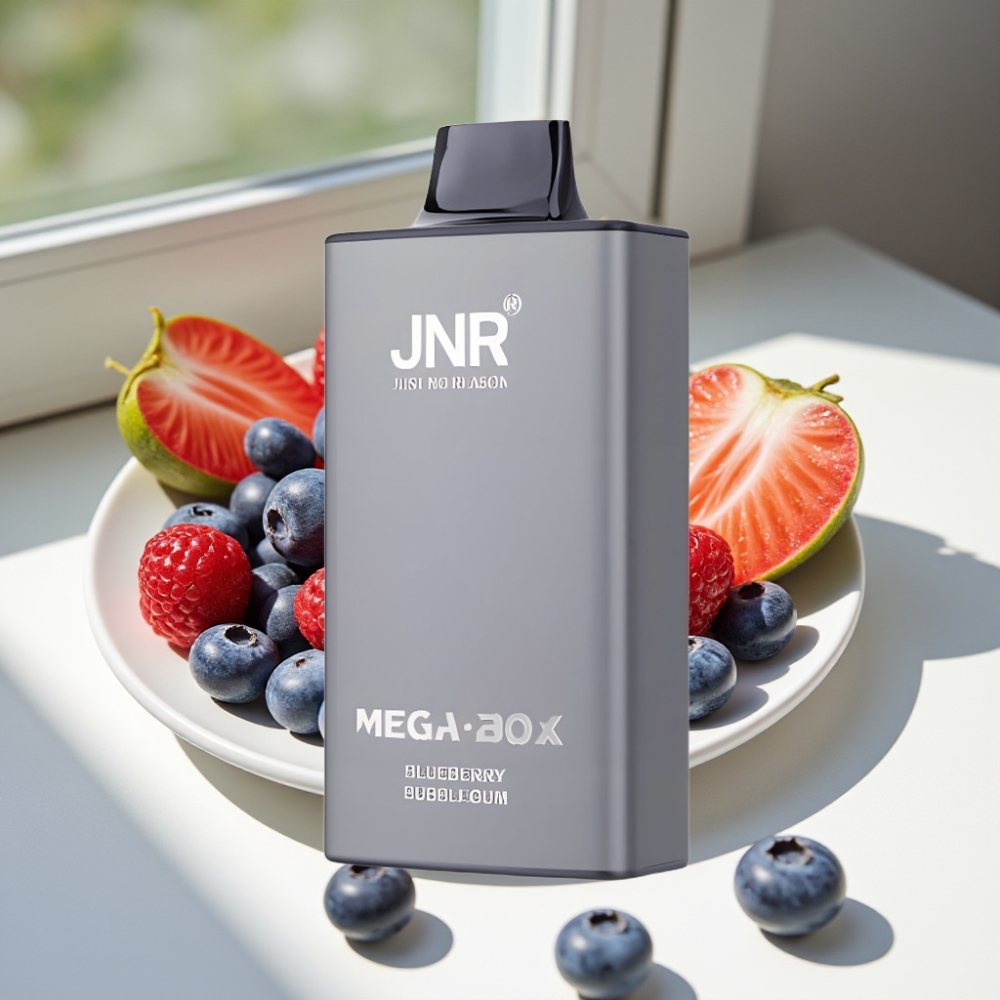JNR Mega Box 25000 Puffs 30ml Dual Mesh Disposable Vape Blueberry Bubblegum